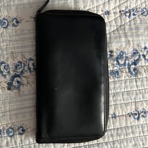 Black Leather zip around Vintage Coach Wallet